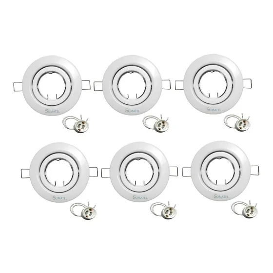 Pack 6 Focos Embutidos Orientable Para Gu10 - Sumatel