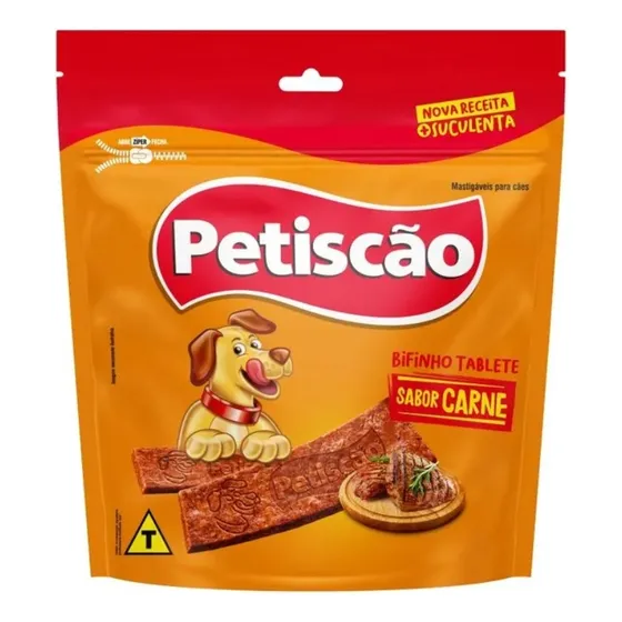 Petiscão bifinhos mastigáveis para cães adultos sabor carne 1kg petiscão