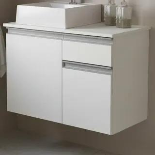 Marcenaria Timbó Gabinete Balcão 70cm - Banheiro Com Tampo E Cuba - 100% Mdf