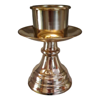 Candelero De Mesa 22 Cm Altura Boquilla De 9 Cm De Laton Candelero De Mesa 22 Cm Altura Boquilla De 9 Cm De Laton