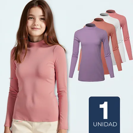 Camiseta Niña Juvenil Primera Capa Bambú Cuello Beatle