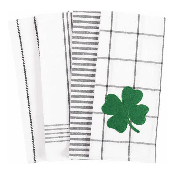 St Patrick's Day Juego 4 Toalla Cocina Diseño Trebol