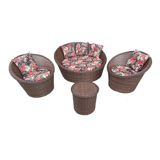 Conjunto P Área Externa Varanda Jardim Sintético Vime Rattan