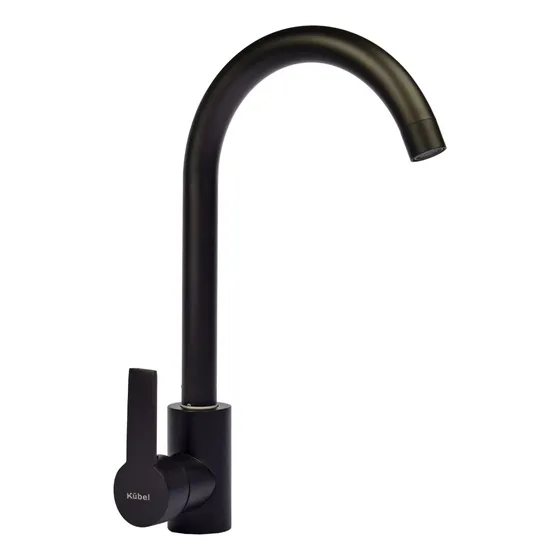 Canilla Cocina Griferia Movil Black Monocomando Kübel Mesada Color Negro