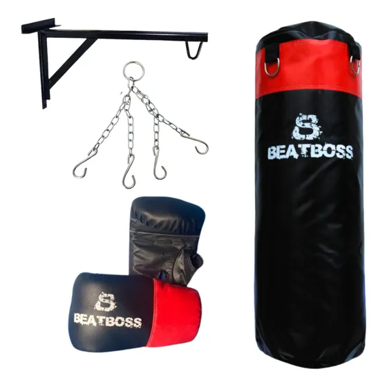 Kit Guantin Boxeo + Bolsa 90cm +soporte Entrenamiento Box
