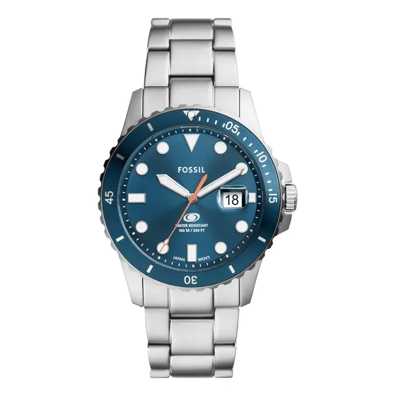 Reloj Hombre Fossil Fossil Blue Dive De Acero Correa Plateado