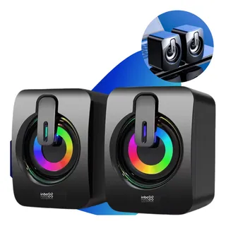 Caixa Caixinha De Som Pc Notebook Gamer Usb Led Rgb Potente Caixa Caixinha De Som Pc Notebook Gamer Usb Led Rgb Potente