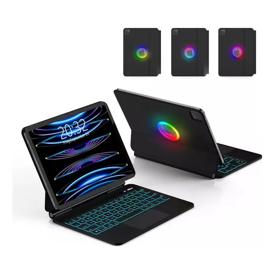 Bettdow A1895 Teclado Magnético Rgb Para Apple iPad Pro 11 Air 4/5 Cor Preto