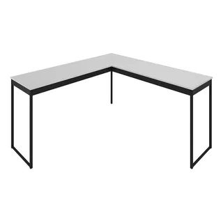 Mesa Em L Meslmagn De Canto NĂłrdico Moderno Com Estrutura Em Ferro E Tampo De Madeira Cor Branco Com Preto Mesa Em L Meslmagn De Canto NĂłrdico Moderno Com Estrutura Em Ferro E Tampo De Madeira Cor Branco Com Preto