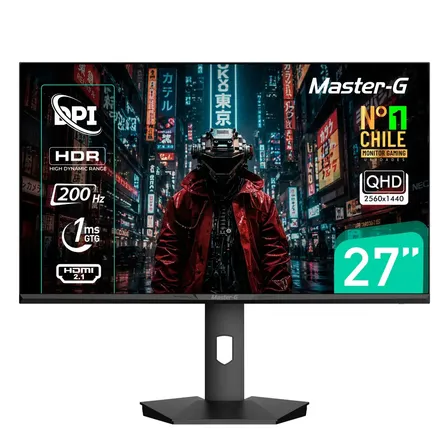 MONITOR GAMER 27 QHD IPS PIVOTE 90 200HZ 1MS MGMG2750Q NEGRO MASTER-G 2026
