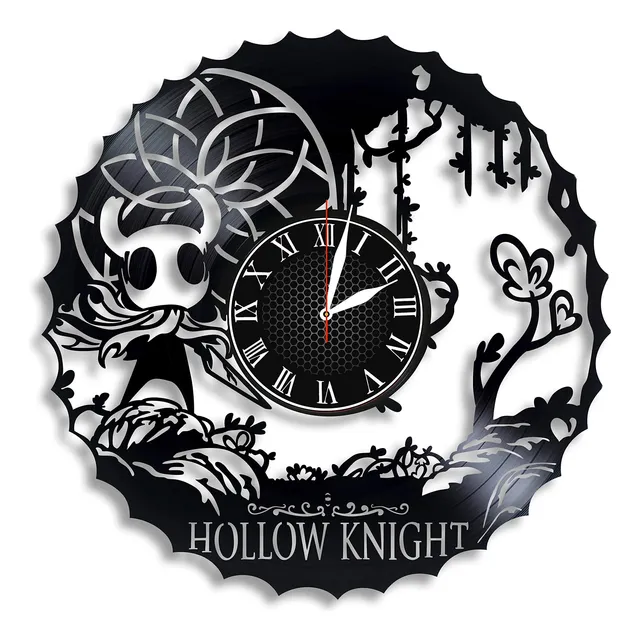 Reloj Pared Vinilo Hollow Knight Diseño Caballero Hueco Para