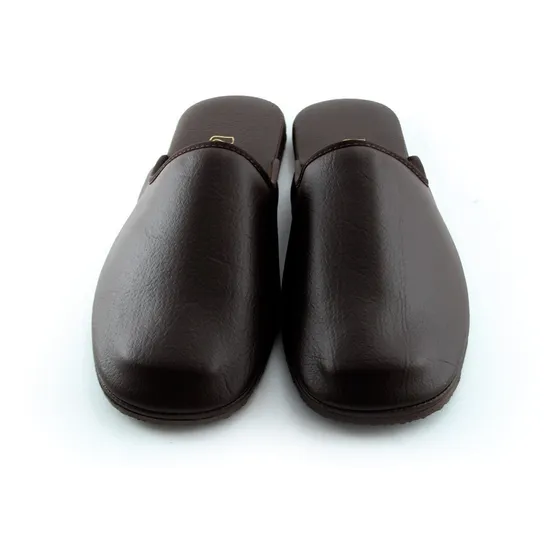 Pantuflas En Cuero. Zapatos Para Hogar Cómodos Hombre