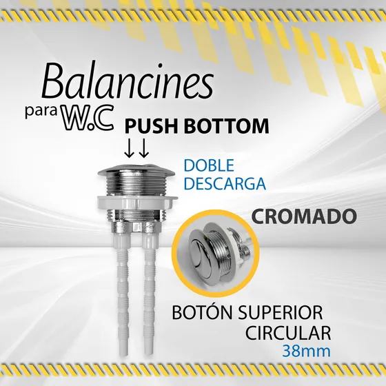 Balancin Grimax Push Bottom Doble Descarga Para Wc / 11174
