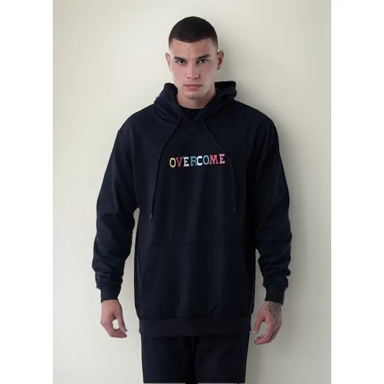 Moletom Overcome Masculino Oversize Preto Com Capuz