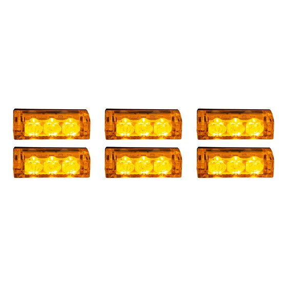 6 Modulos Balizas Led 3w 18w 12v Precaucion Nl-352-6 Ambar