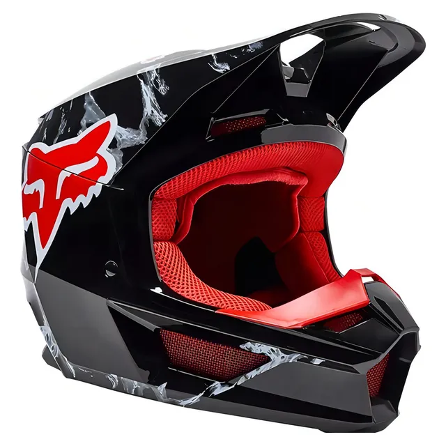 Casco de motocross Fox V1 Mips Karrera, negro y rojo, color negro/rojo, talla 56/p