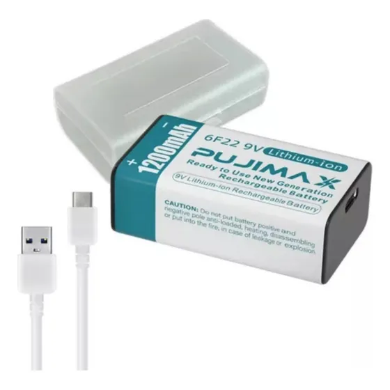 Pila Batería 9 V Recargable Microfono Alta Capacidad 1200mah