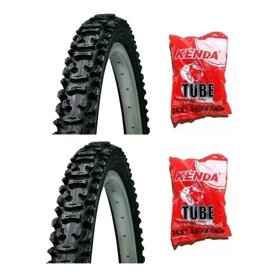 Par Pneu Kenda Aro 26 X 2.10 Bicicleta Mtb Balão + 2 Camaras