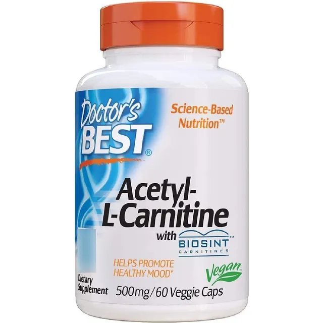 Acetil L-carnitina 500 Mg Doctor's Best 60 Capsulas Sabor Neutro