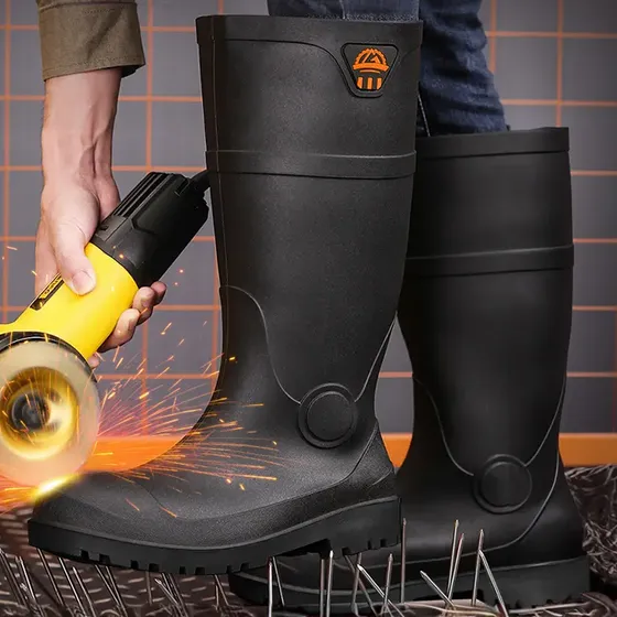 Botas Impermeables Hombre Lluvia Seguridad Trabajo Casquillo