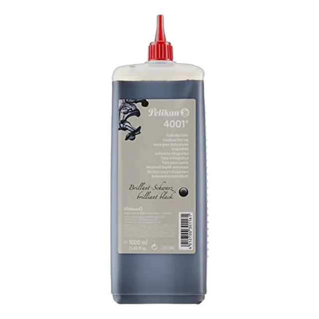 Botella Tinta Pelikan 4001, Plumas, Negro Brillante, 1 Litro