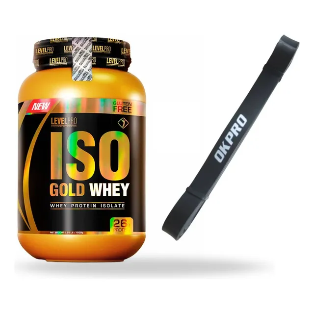 Proteina Iso Gold Whey 1.1 Kgs + Banda De Resistencia Ligera Chocolate