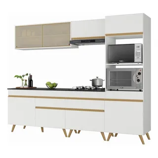 ArmĂĄrio De Cozinha Completa 252cm Veneza MultimĂłveis V3715 Cor Branco/dourado ArmĂĄrio De Cozinha Completa 252cm Veneza MultimĂłveis V3715 Cor Branco/dourado