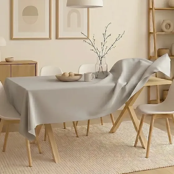 Mantel Antimanchas Impermeable Rectangular 220x140 cm Poliester Repele Liquidos Para Mesa Comedor Cocina Facil Limpieza Lavable Resistente Manchas Agua Aceite Decoracion Hogar Color Gris Casa Nerola