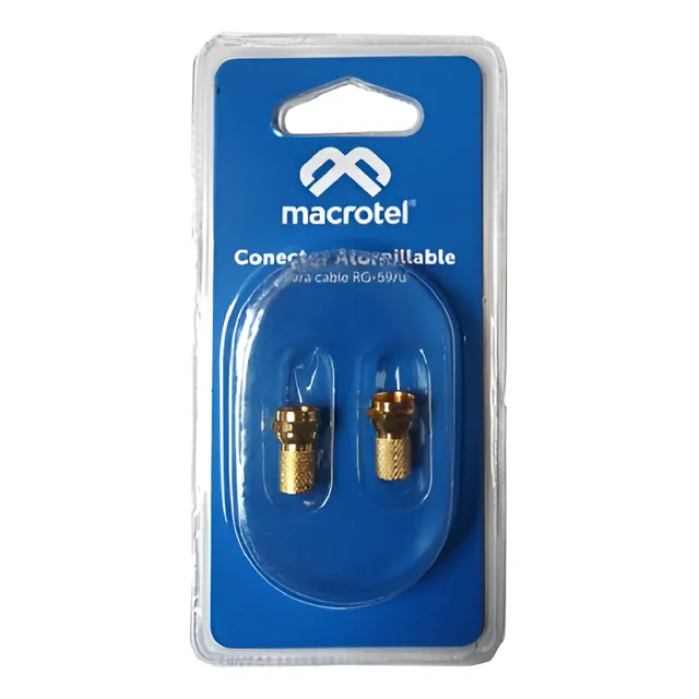Conector Atornillable Rg-59 Macrotel Mv-5284 2 Unidades Color Dorado
