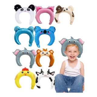 Kit 10 Arcos Tiara Balão Inflável Infantil Fazenda Bichinhos Kit 10 Arcos Tiara Balão Inflável Infantil Fazenda Bichinhos