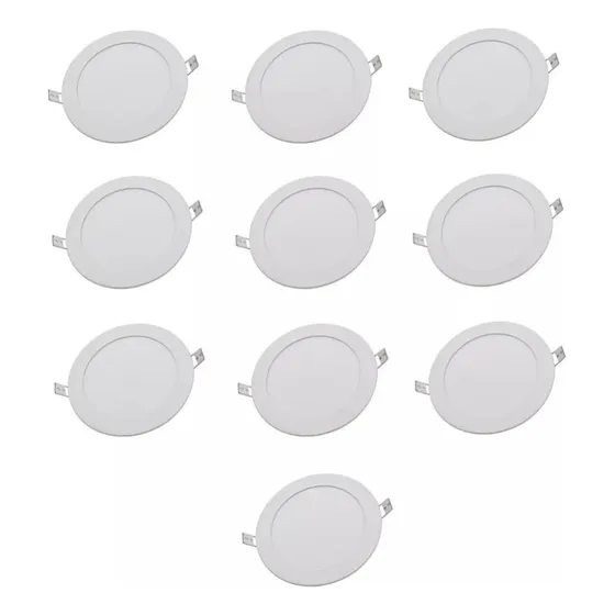 Pack X 10 Panel Led Embutido Redondo 6w 12cm Luz Neutra