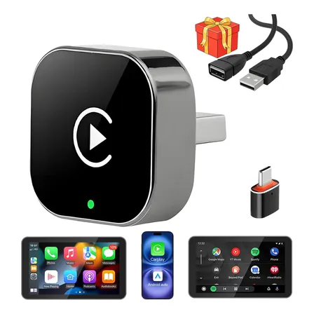 Adaptador Car Play Para Ios Android Auto Sem Fio 2 Em 1