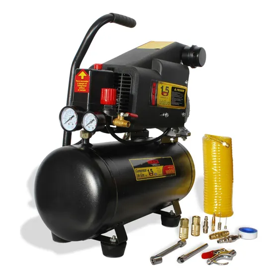 Compresora De Aire 1.5 Hp 12 Lts 1100w Kit Mikels