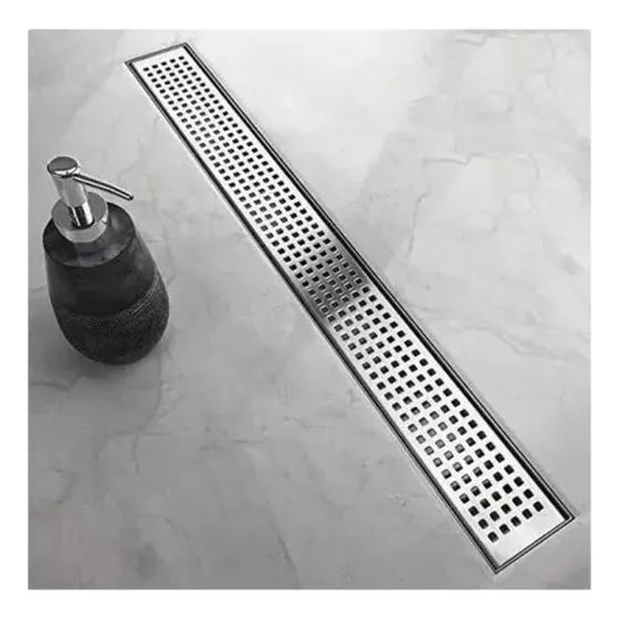 Centro Piso Acero Inox  Desagüe Rectangular 60 Cms