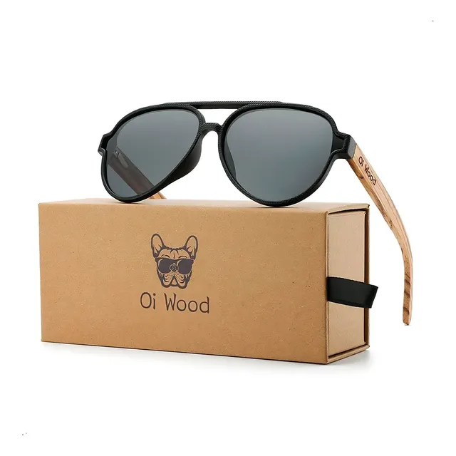 Lente De Sol Gafas Oi Wood Marco Madera Polarizado Uv400