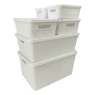 Kit 6 Caixas Organizadoras Tampa Multiuso 1,8l 5l 15l 22l Kit 6 Caixas Organizadoras Tampa Multiuso 1,8l 5l 15l 22l