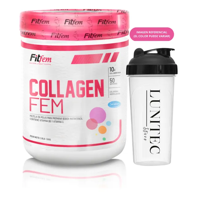 Colágeno Fitfem Collagen Fem 500g Naranja + Shaker