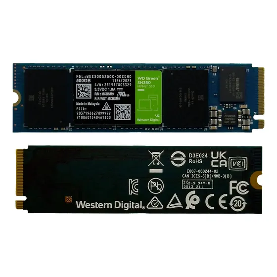Ssd 1tb M.2 2280 Western Digital Wd Green Sn350 Nvme Pcie Leitura 3200mb/s Gravação 2500mb/s Cor Verde