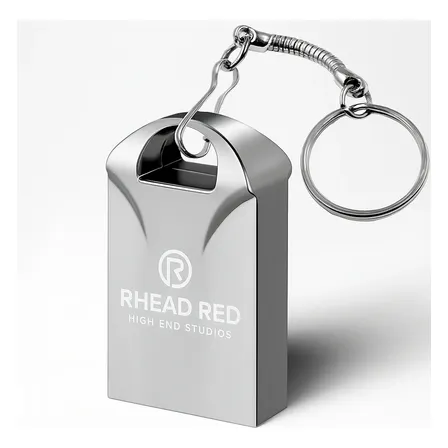 Pen Drive 128gb Mini Usb 2.0 Chaveiro Metalico Resistente Alta Velocidade Seguro Capacidade Ótima De Armazenamento Pc Notebook Rhead Red High End Studios Cor Prateado