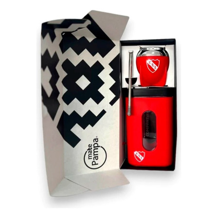 Kit Independiente El Rojo Cai Mate Con Yerbera Mate Pampa Kit Independiente El Rojo Cai Mate Con Yerbera Mate Pampa
