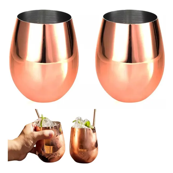 2 Vasos Lisos Moscow Mule Mugs Copas Coctel 500ml - Norplat