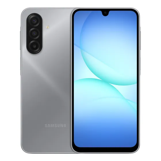 Samsung Galaxy A17 4g, pantalla de 6.7 pulgadas, almacenamiento de 128 GB y 6 GB de RAM, cámara de 50 megapíxeles, batería de 5000 mah, color gris.