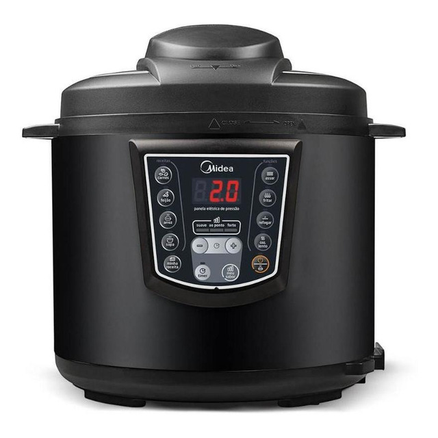 Panela De Pressão Elétrica 6l Midea Preta Panela De Pressão Elétrica 6l Midea Preta