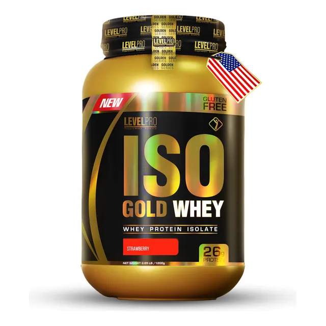 Iso Whey Gold 1.1 Kg Level Pro, Proteína 100% Aislada Sabor Strawberry