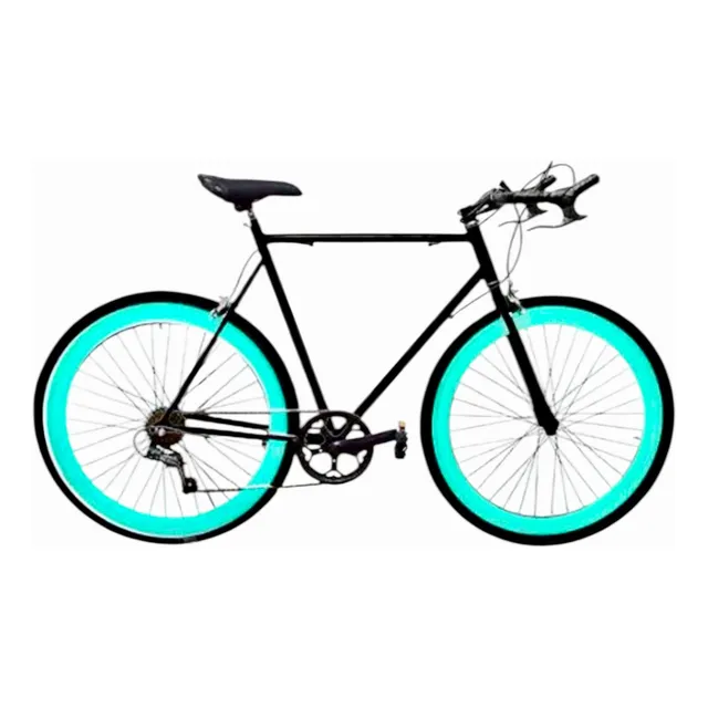 Bicicleta Herobici Black And Mint Hybrida Urbana Rodada 700 Negro Menta 48 Cm
