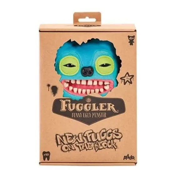 Peluche Fuggler Greedy Grinner Azul Petróleo 24cm Monstruo Mediano