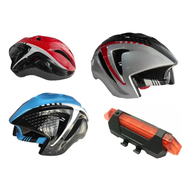 Combo Casco Bicicleta + Luz Led Auxiliar Trasera Roja - Gbl