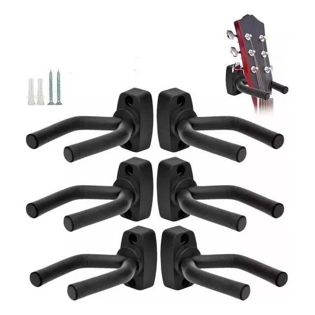 6 Piezas Soporte De Pared Con Gancho Soporte Para Guitarra