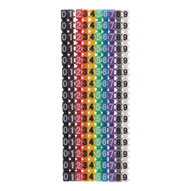 . Marcadores De Cables, Coloridos, Tipo C, Número, Etiqueta