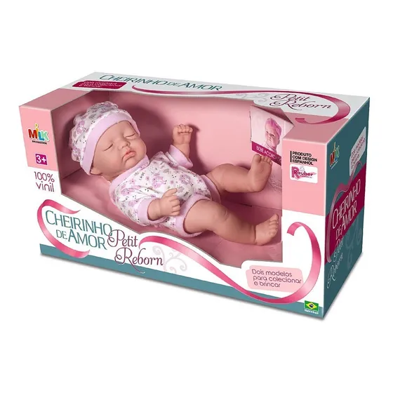 Bebê Reborn Boneca Petit Com Lacinho Cheirinho De Amor Milk